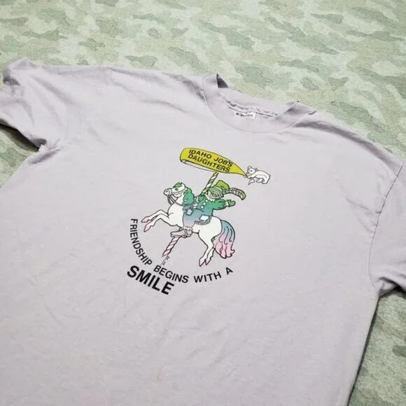 Vintage Hanes Shirt Adult XL‎ Purple Idaho Jobs Daughters Single Stitch Made USA - Picture 2 of 6